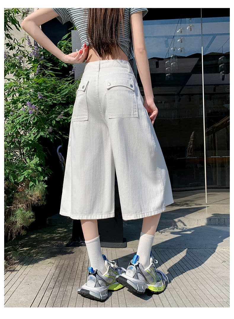 베이지 색 아메리칸 루즈핏 7 점 청바지 여성 여름 개성 디자인 루즈핏 넓은 다리 높음 거리 스트레이트 바지 여성 상세 이미지 29
