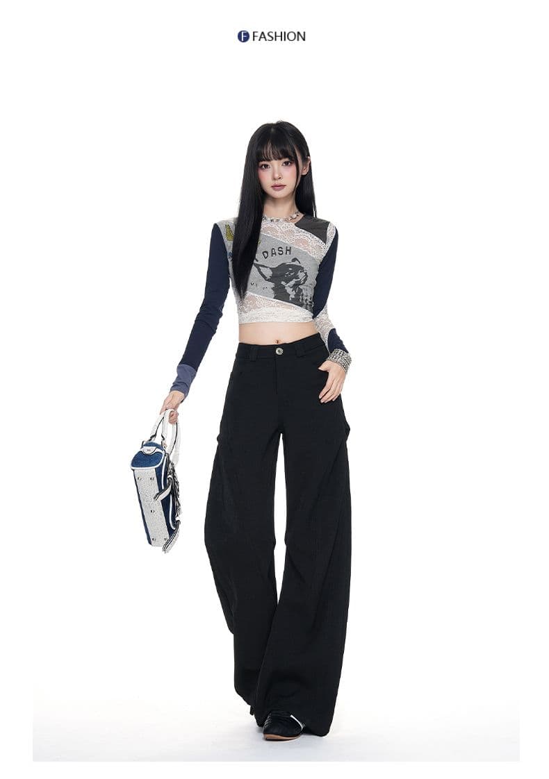 화이트 아메리칸 하이웨이스트 넓은 다리 워크웨어 팬츠 여성 가을 2026 새로운 주름 작은 대중 디자인 센스 루즈핏 캐주얼 바지 상세 이미지 27