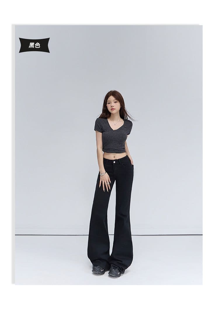 4 색 아메리칸 레트로 로우 웨이스트 핫걸 나팔 바지 마이크로 폭탄 다용도 ins 몸매 가꾸기 슬림해 보이는 청바지 여성 상세 이미지 26