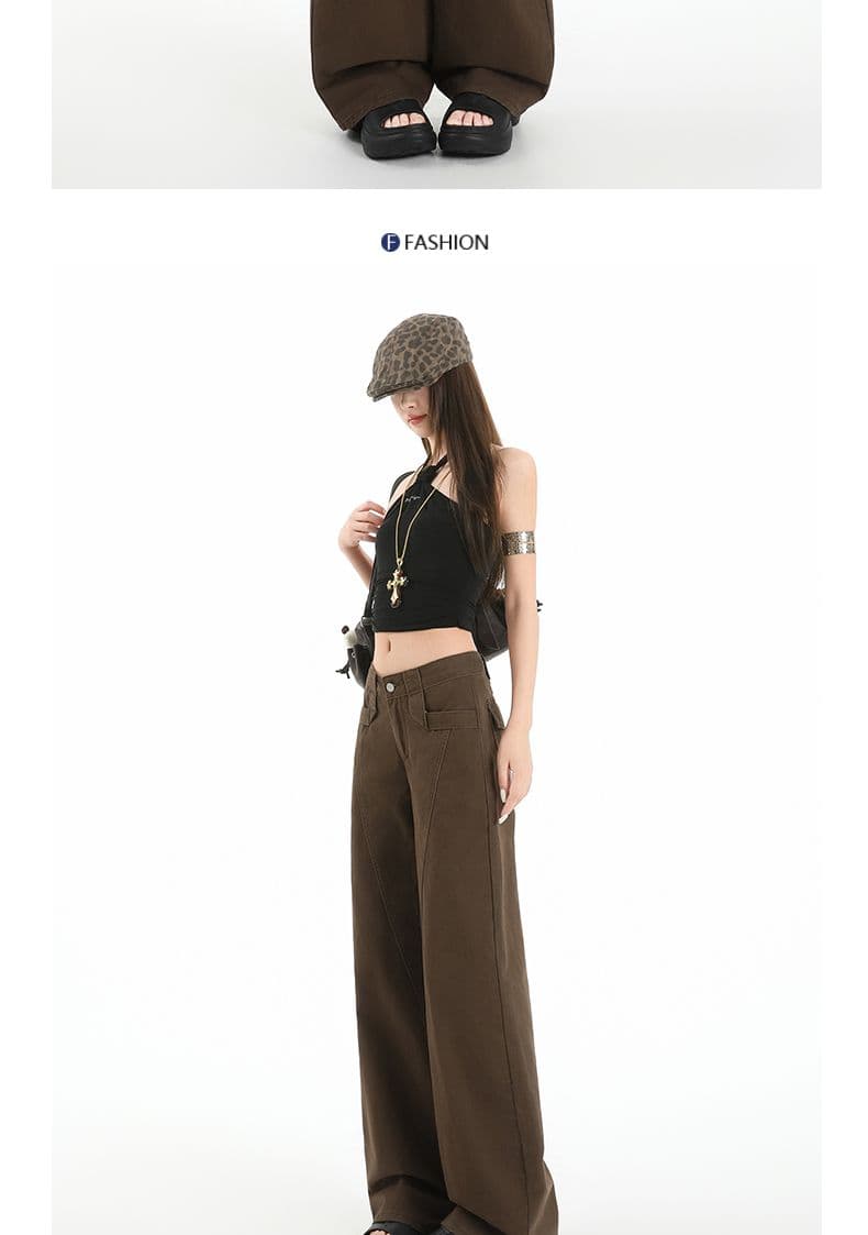 아메리칸 카키 커피 색상 워크웨어 캐주얼 바지 여성 2026 가을 겨울철 새로운 하이웨이스트 루즈핏 슬림해 보이는 스트레이트 팬츠 상세 이미지 15