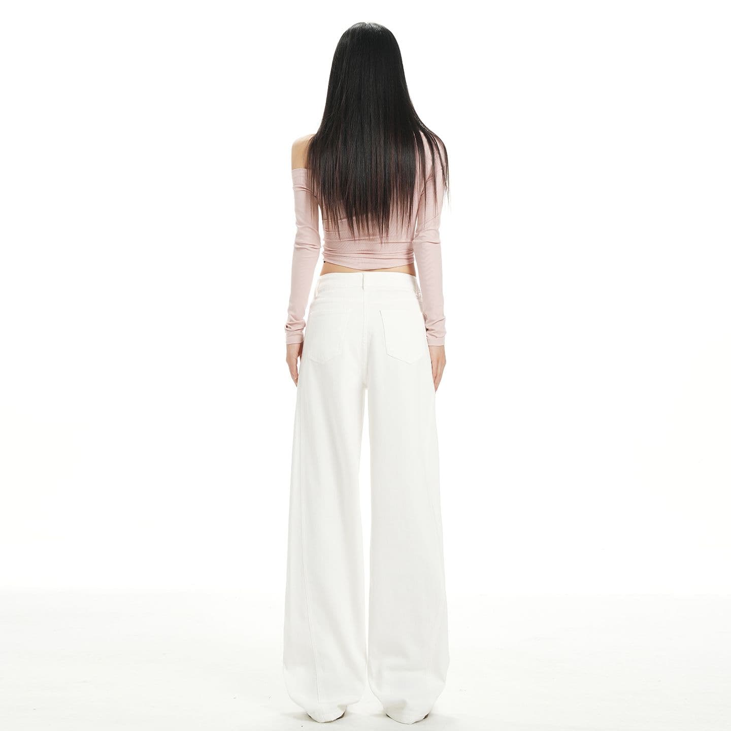 패션 연령 감소 클래식 기타 색상 루즈핏 스트레이트 넓은 다리 청바지 여성 이미지 4
