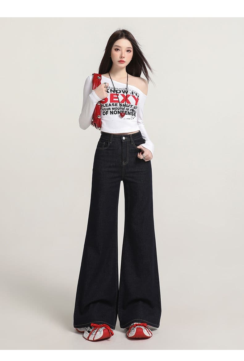 레트로 워싱 대나무 마디 곡물 넓은 다리 청바지 여성 가을 새로운 핫걸 루즈핏 아니요 막대기 다리 도루 센스 스트레이트 긴 바지 상세 이미지 17