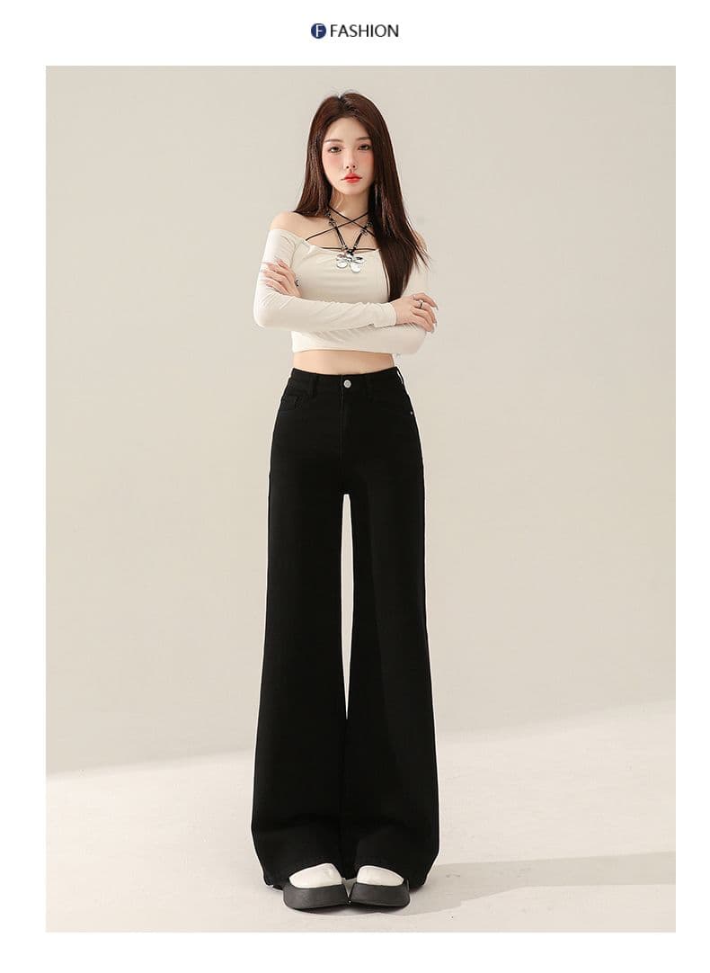 레트로 워싱 대나무 마디 곡물 넓은 다리 청바지 여성 가을 새로운 핫걸 루즈핏 아니요 막대기 다리 도루 센스 스트레이트 긴 바지 상세 이미지 30