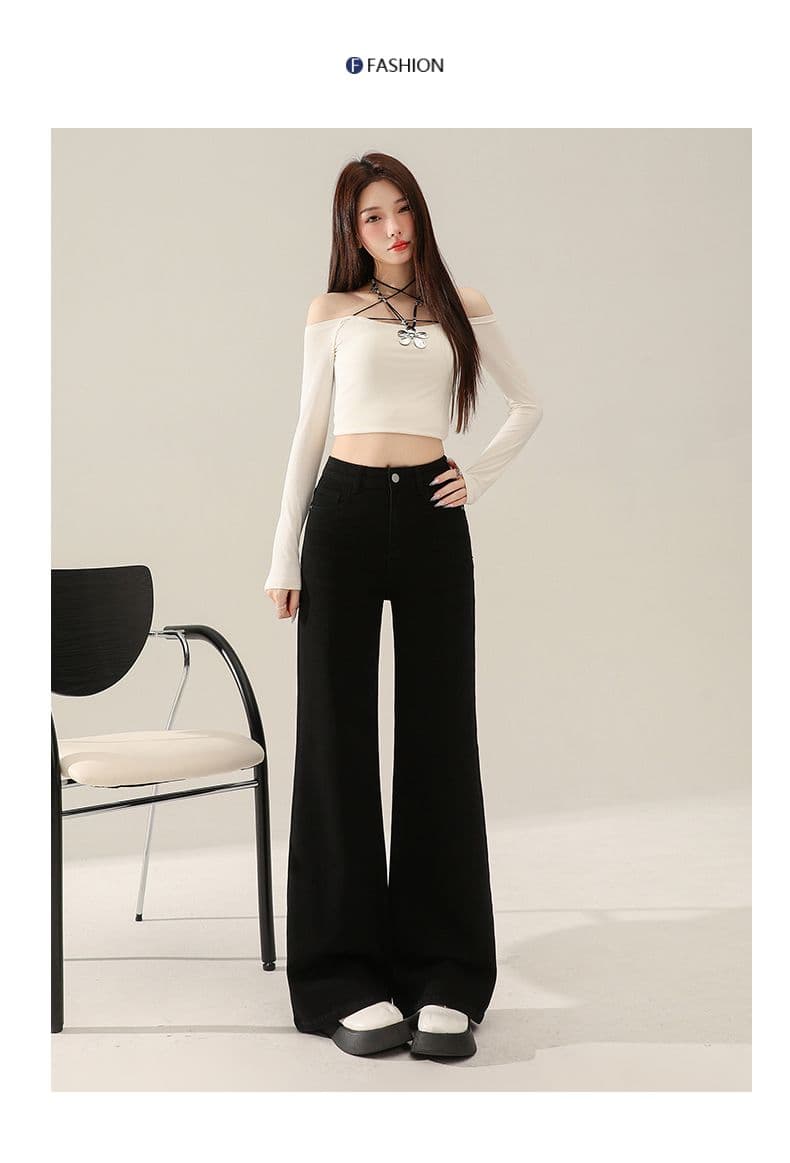 레트로 워싱 대나무 마디 곡물 넓은 다리 청바지 여성 가을 새로운 핫걸 루즈핏 아니요 막대기 다리 도루 센스 스트레이트 긴 바지 상세 이미지 34