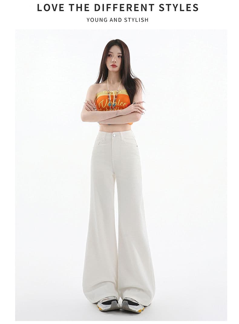 레트로 워싱 대나무 마디 곡물 넓은 다리 청바지 여성 가을 새로운 핫걸 루즈핏 아니요 막대기 다리 도루 센스 스트레이트 긴 바지 상세 이미지 44