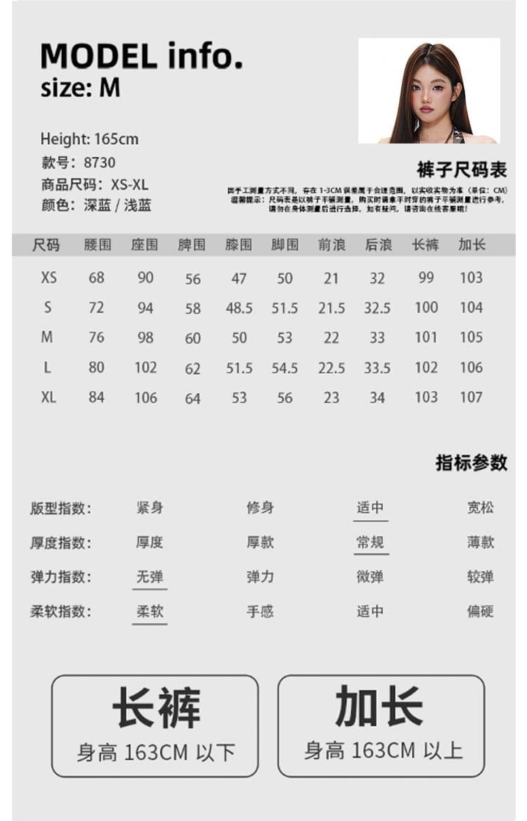 새로운 진한 파란색 아메리칸 레트로 여름 루즈핏 로우 웨이스트 아니요 막대기 다리 스트레이트 넓은 다리 청바지 여성 상세 이미지 4
