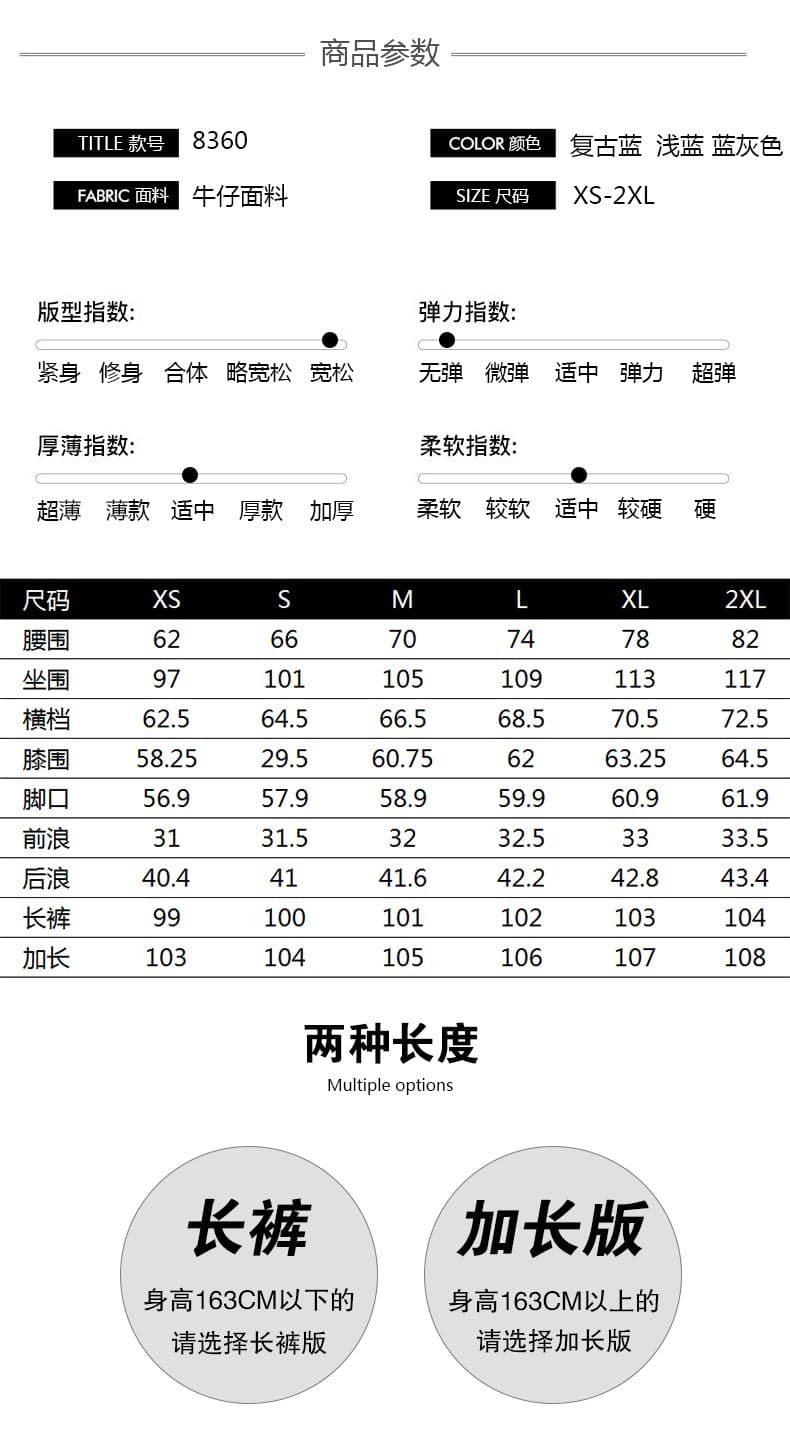 아메리칸 레트로 블루 회색 넓은 다리 청바지 여성 봄 새로운 루즈핏 하이웨이스트 도루 센스 스트레이트 팬츠 상세 이미지 9