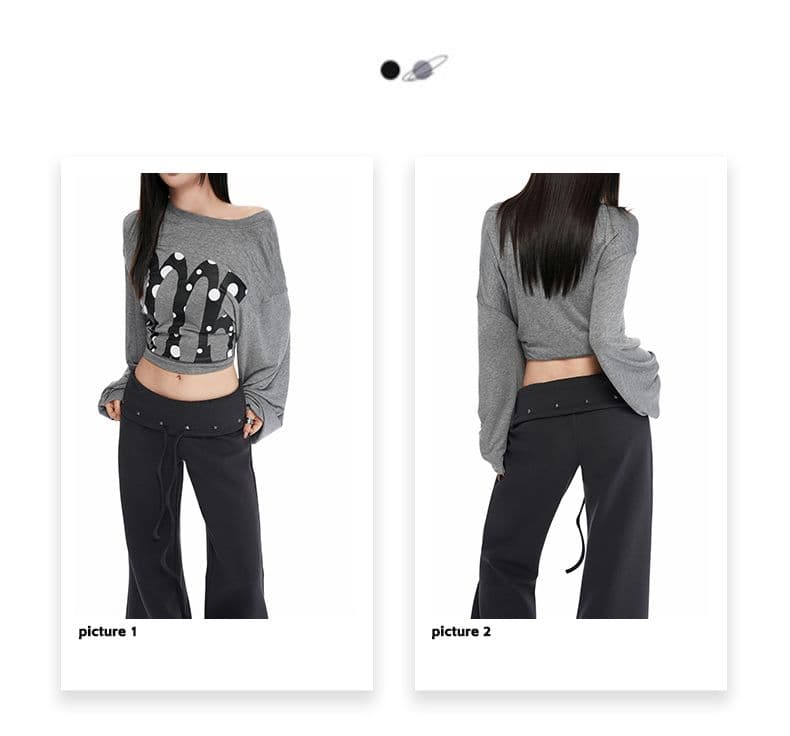 26 년 가을 겨울철 새로운 뒤집다 측면 허리 머리 마오 못 디자인 중 로우 웨이스트 부츠컷 캐주얼 바지 여성 상세 이미지 2