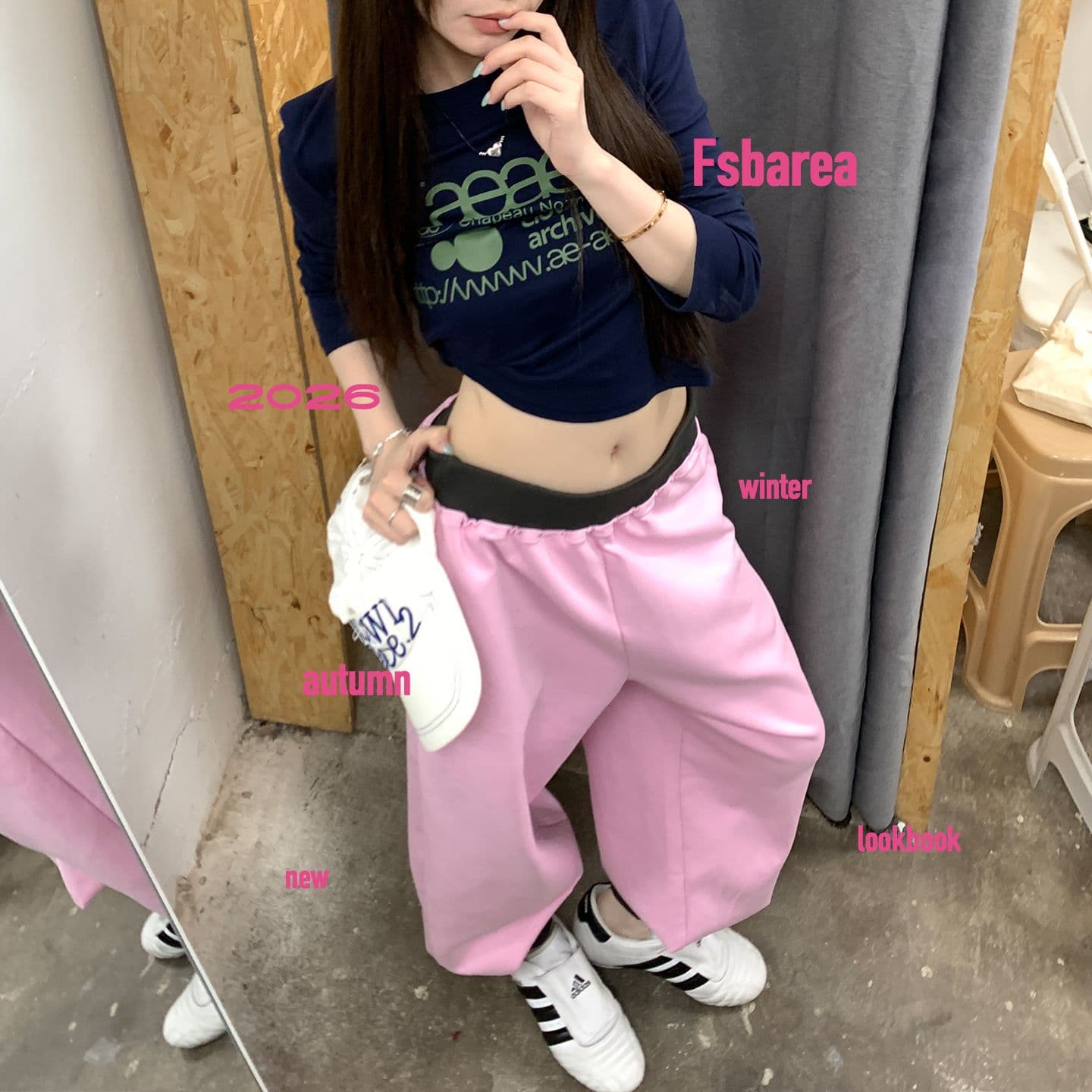 가을로 신제품 빛 발레 연습 서비스 시리즈 일상 표지 고기 한 부서 달콤한 매운맛 느슨함 웨이 바지 이미지 3
