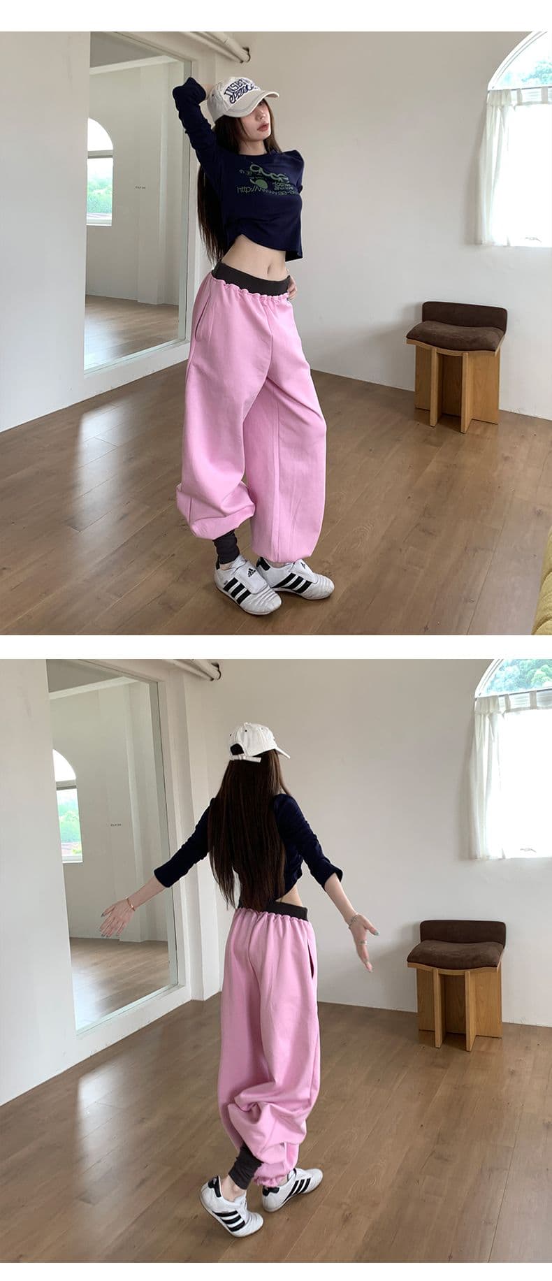 가을로 신제품 빛 발레 연습 서비스 시리즈 일상 표지 고기 한 부서 달콤한 매운맛 느슨함 웨이 바지 상세 이미지 5