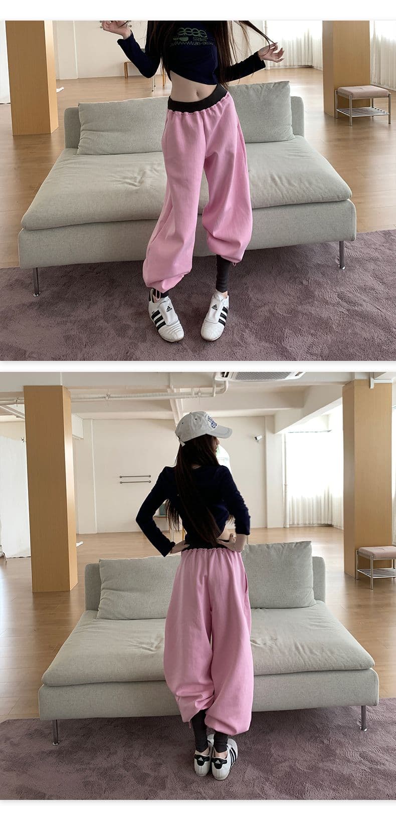 가을로 신제품 빛 발레 연습 서비스 시리즈 일상 표지 고기 한 부서 달콤한 매운맛 느슨함 웨이 바지 상세 이미지 6