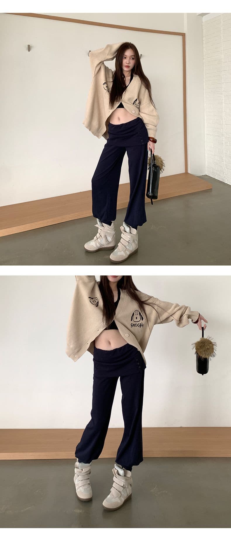 신제품 fit 센스 A Pu 루이 착용 가져 가라. 편안함 느슨함 귀신 프라임 연 조거 루즈핏 바지 상세 이미지 5