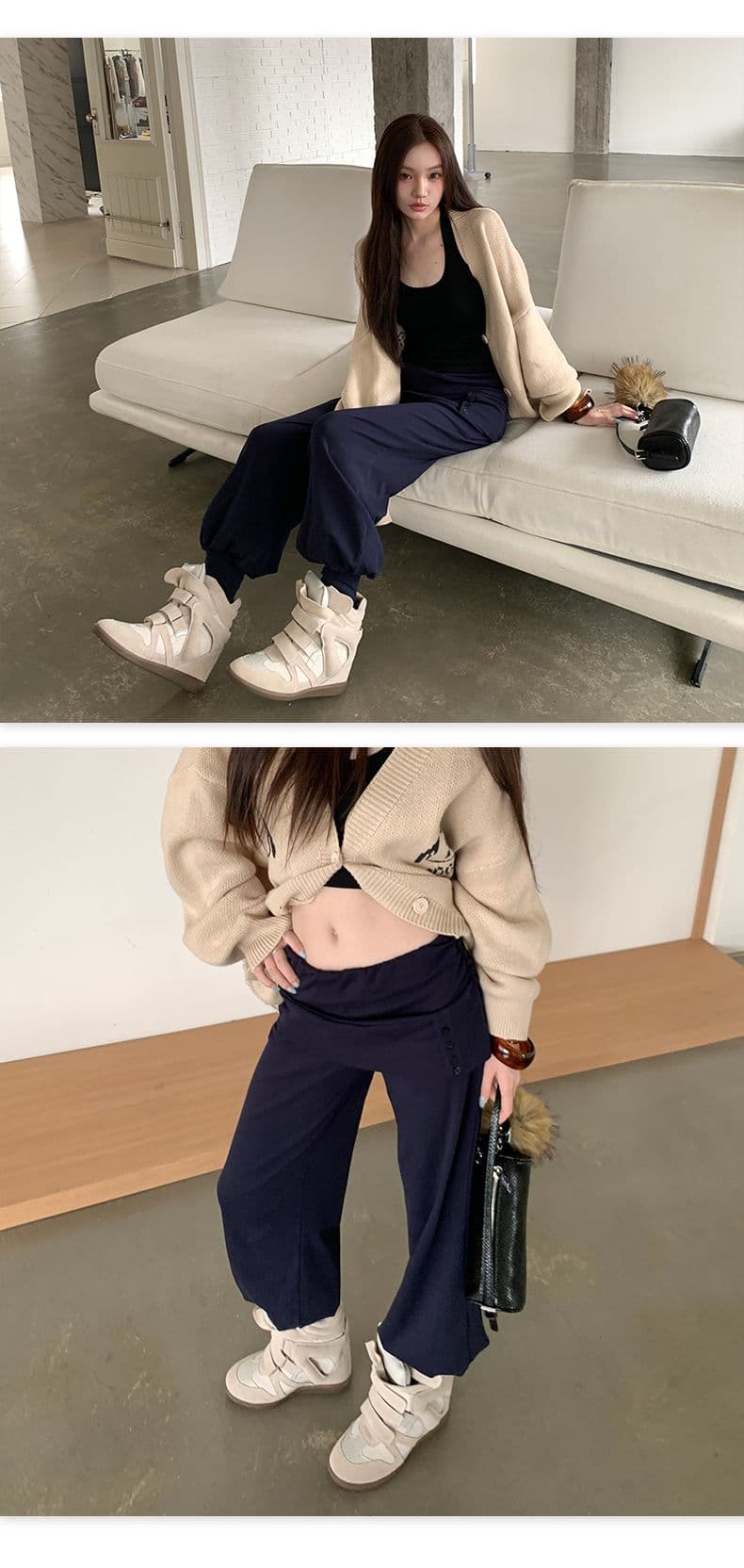 신제품 fit 센스 A Pu 루이 착용 가져 가라. 편안함 느슨함 귀신 프라임 연 조거 루즈핏 바지 상세 이미지 6