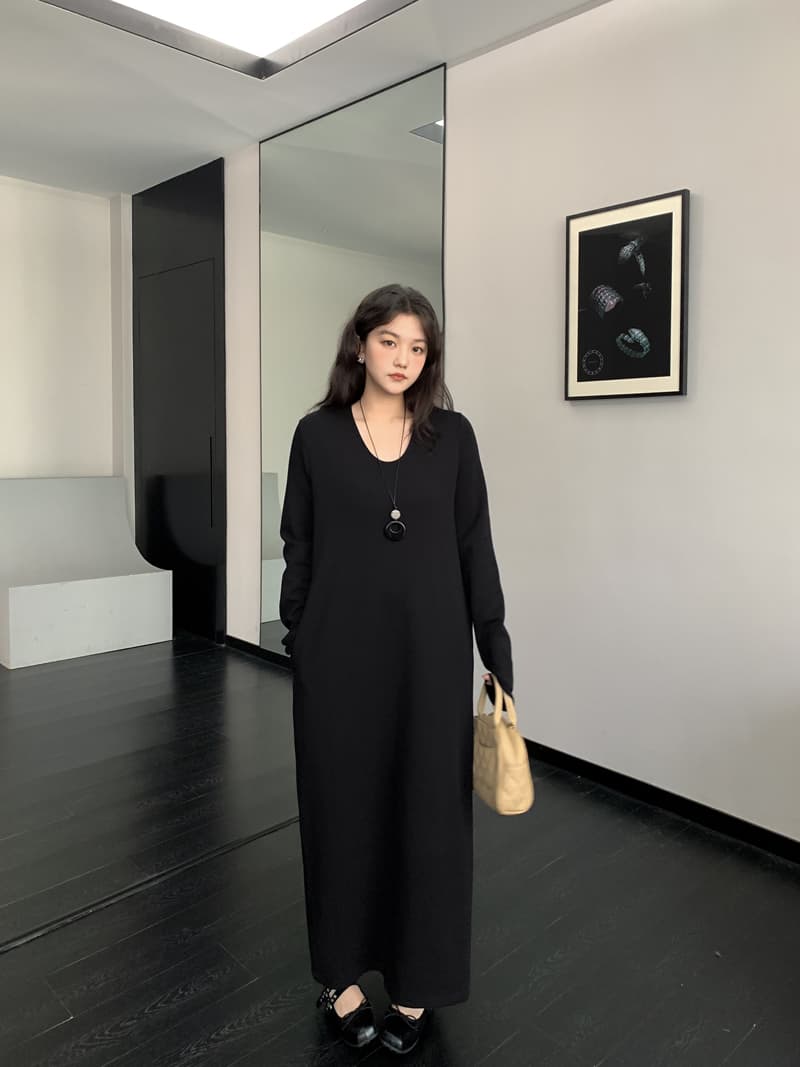 실사 새로운 2026 루즈핏 슬림해 보이는 수퍼 모델 드레스 캐주얼 느긋한 바람 만나는 롱 스커트 상세 이미지 5
