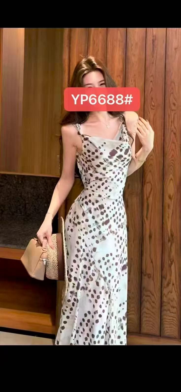무쯔리 목자이 ~ 중 리 맑은 창 와일드 그림자 디자인 센스 품격 슬립 흔들다 칼라 드레스 하이웨이스트 스트랩 A라인 스커트 상세 이미지 5