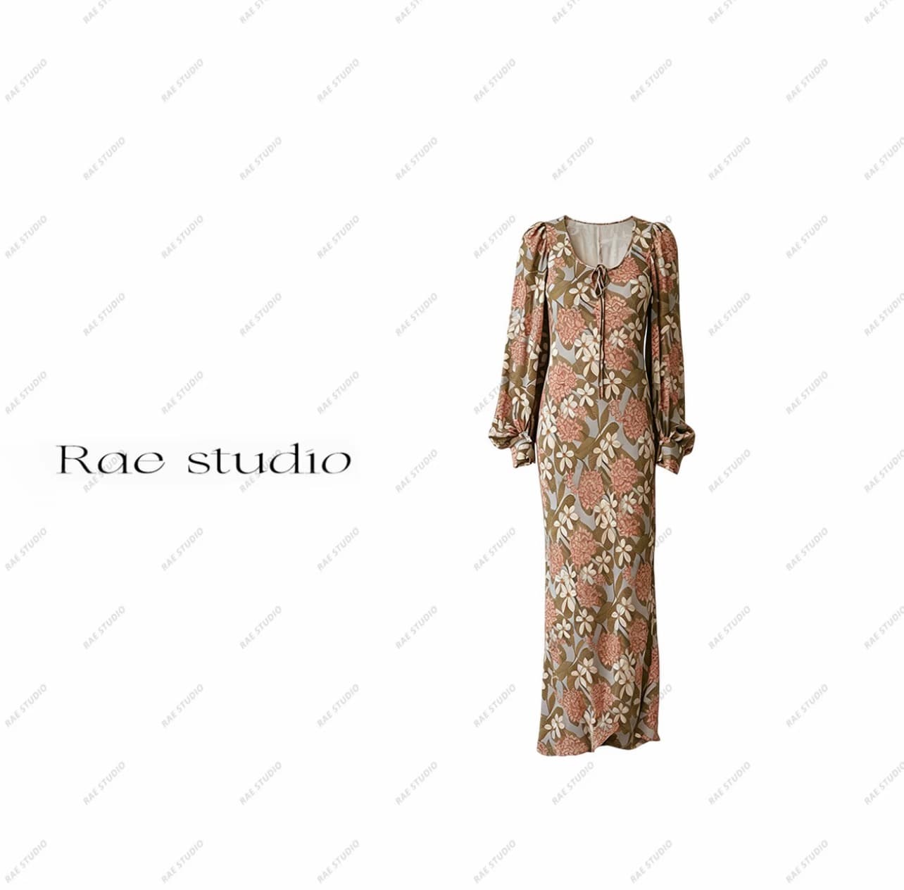 rae 꽃 객실 안개 언어 여름 새로운 프랑스식 레트로 허리 수축 슬림해 보이는 품격 꽃무늬 드레스 이미지 3