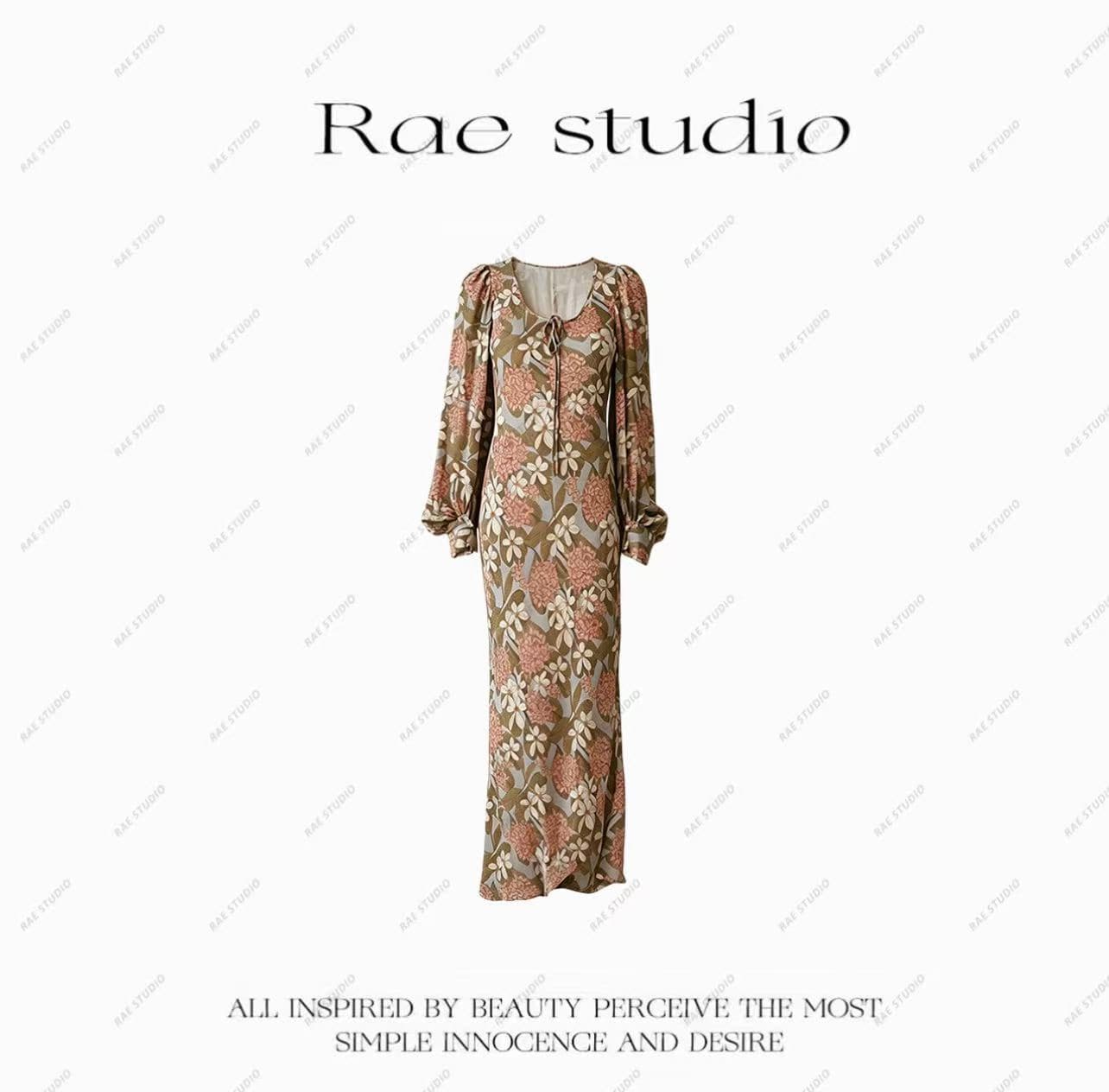 rae 꽃 객실 안개 언어 여름 새로운 프랑스식 레트로 허리 수축 슬림해 보이는 품격 꽃무늬 드레스 상세 이미지 5