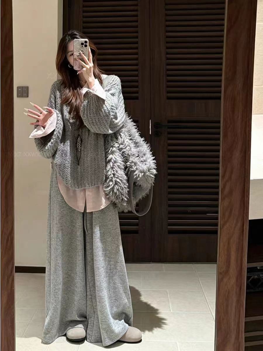 한국 동대문 이른 가을 새로운 느긋한 센스 일상 품격 캐주얼 바람 루즈핏 패션 디자인 센스 니트 스웨터 상세 이미지 4