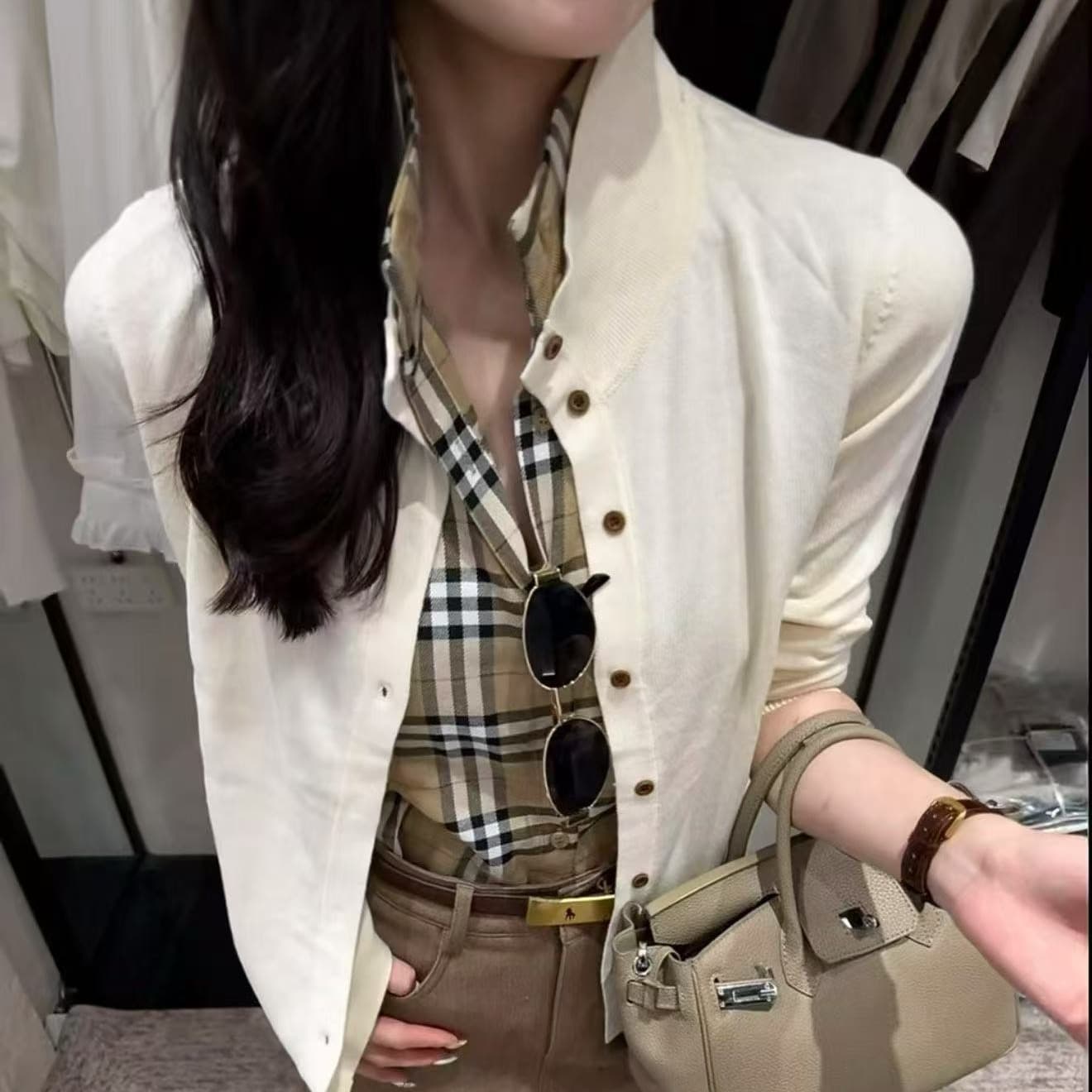 new dadada 이른 가을 신제품 양모 양모 미니멀리즘 패션 다용도 몸매 가꾸기 여성 셔츠 huz7649 이미지 5