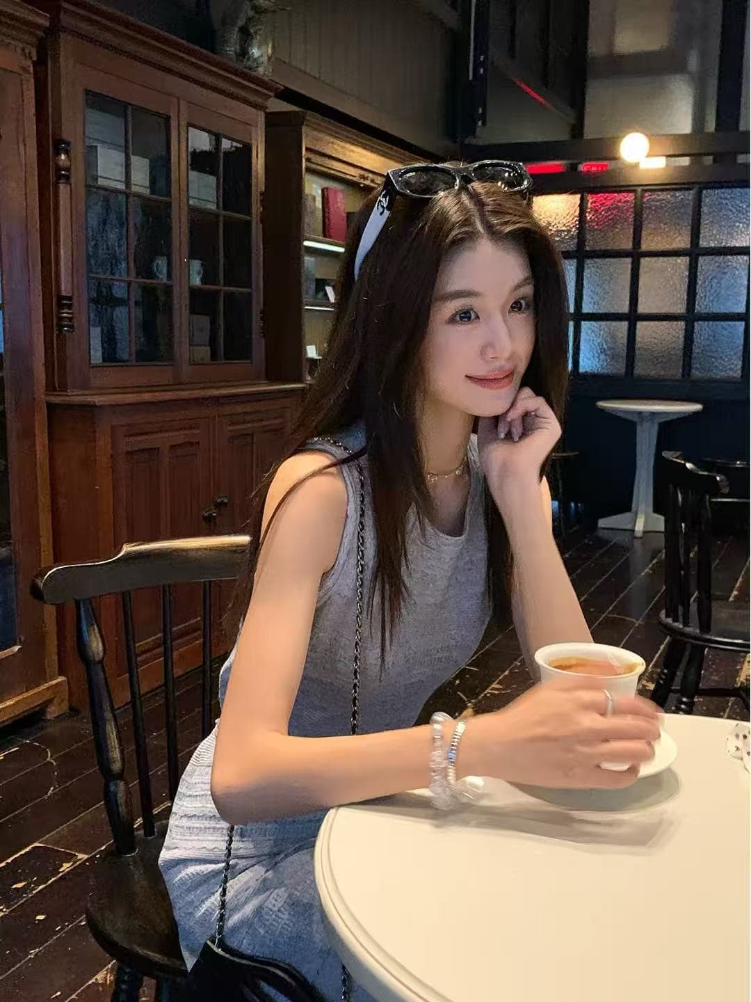 차 휴식 스타일 rare zz 봄 여름 미니멀리즘 질감 조끼 미니 스커트 출퇴근 부드러운 바람 질감 드레스 상세 이미지 6