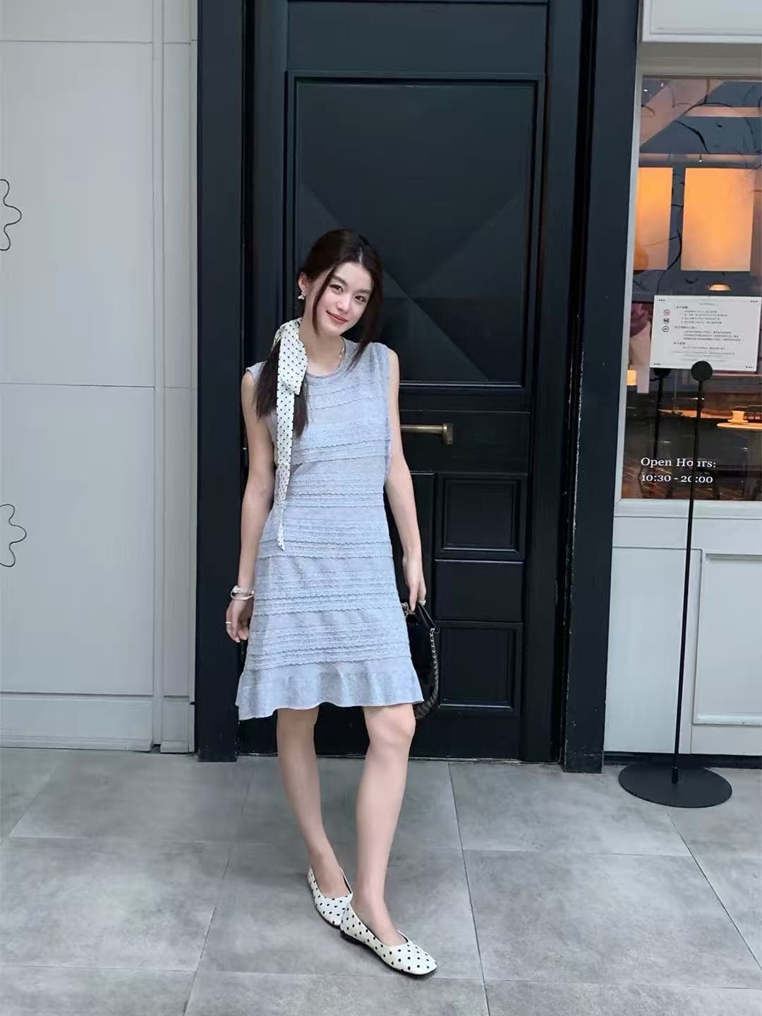 차 휴식 스타일 rare zz 봄 여름 미니멀리즘 질감 조끼 미니 스커트 출퇴근 부드러운 바람 질감 드레스 상세 이미지 7