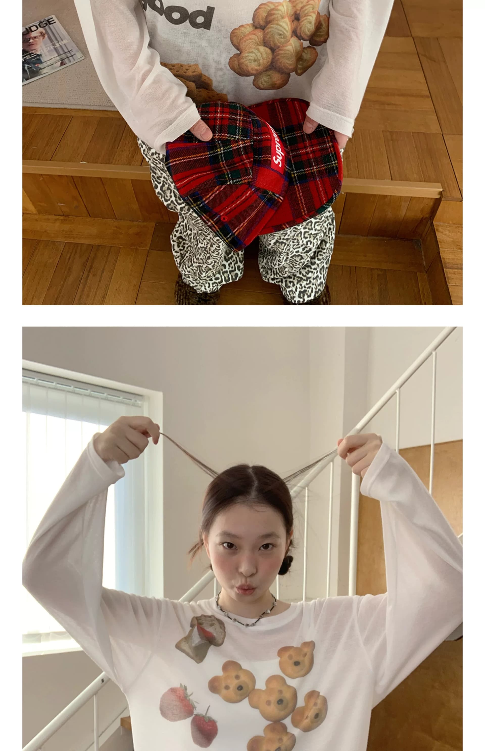 정가 경관 그림 원본 것 자외선 차단 맨위 먹기를 좋아합니다. 디저트 피크닉 얇고 가벼운 마이크로 ~을 통해 긴팔 티셔츠 상세 이미지 7