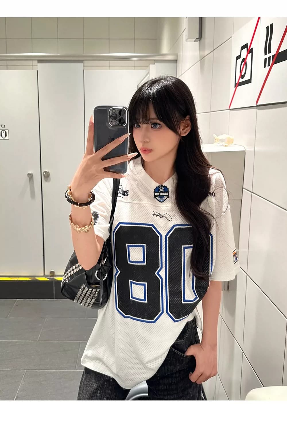 원본 것 아메리칸 V넥 저지 반팔 티셔츠 루즈핏 캐주얼 다용도 맨위 상세 이미지 6