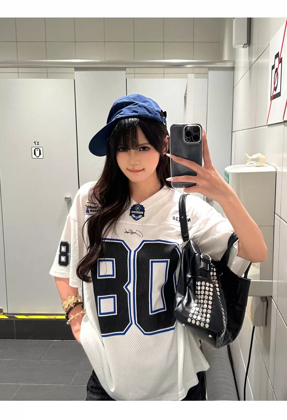 원본 것 아메리칸 V넥 저지 반팔 티셔츠 루즈핏 캐주얼 다용도 맨위 상세 이미지 7