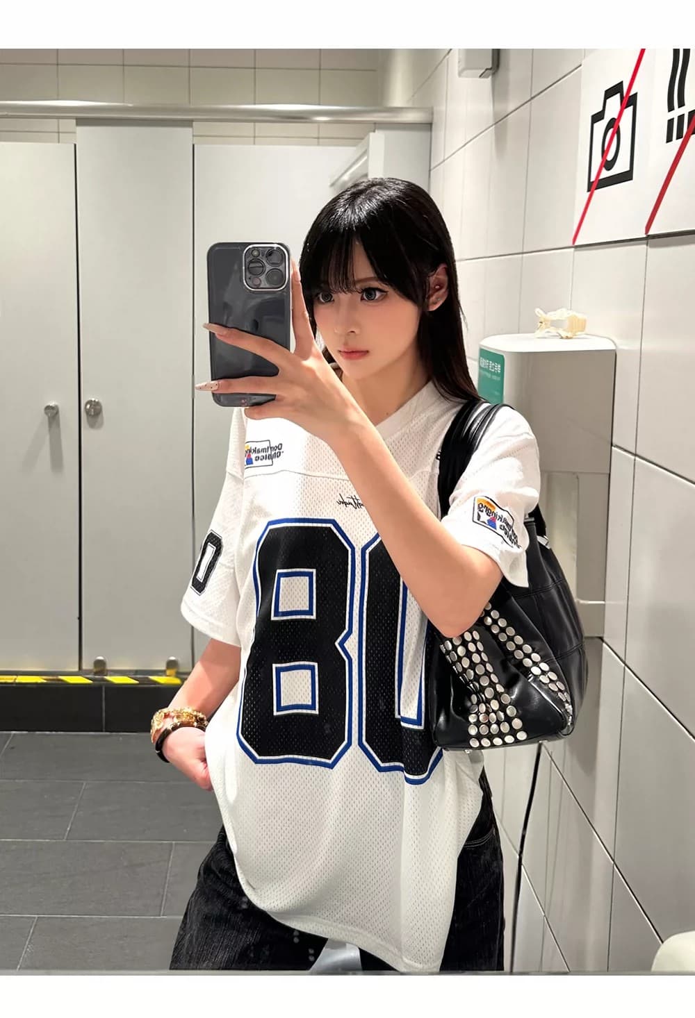 원본 것 아메리칸 V넥 저지 반팔 티셔츠 루즈핏 캐주얼 다용도 맨위 상세 이미지 8
