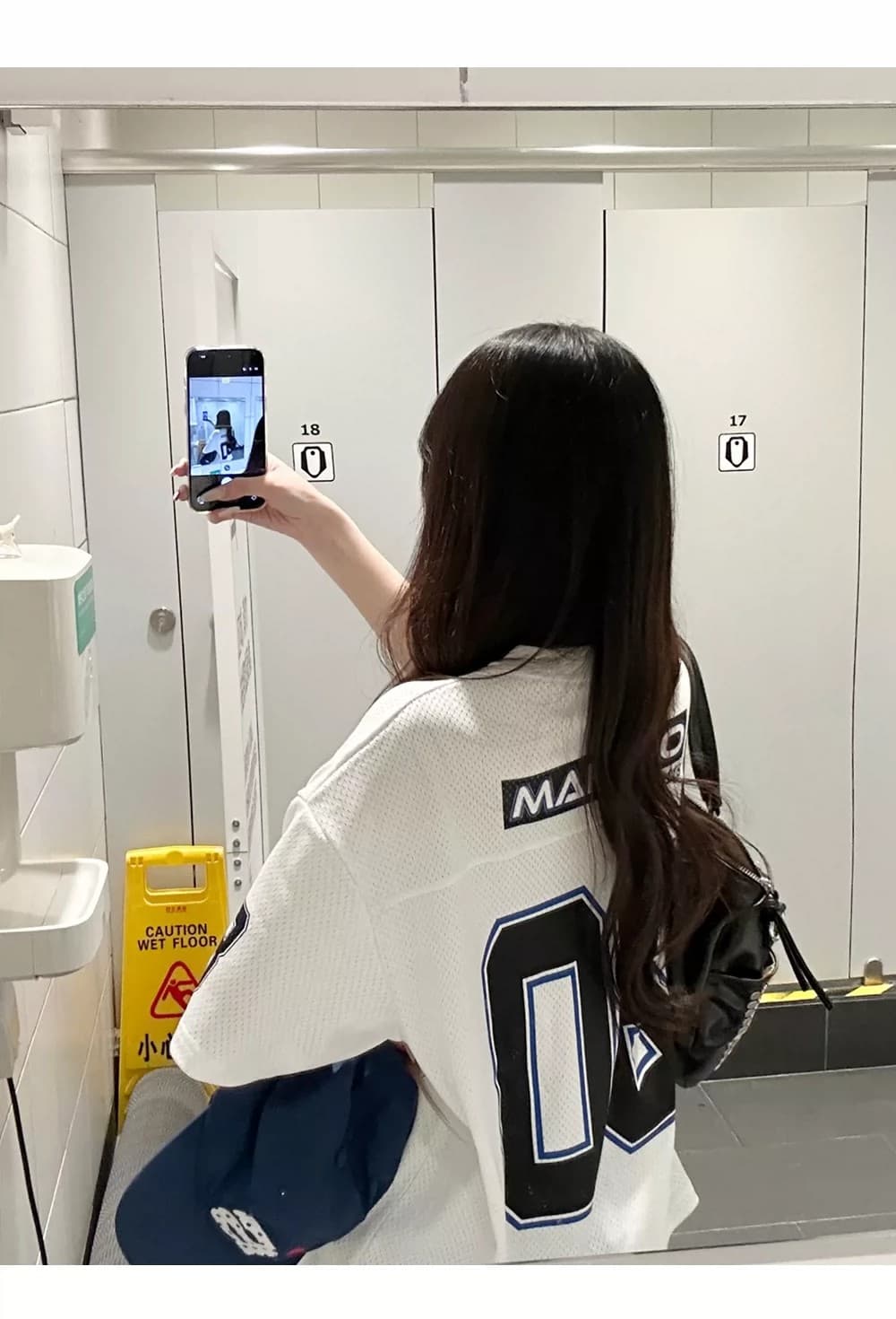 원본 것 아메리칸 V넥 저지 반팔 티셔츠 루즈핏 캐주얼 다용도 맨위 상세 이미지 9