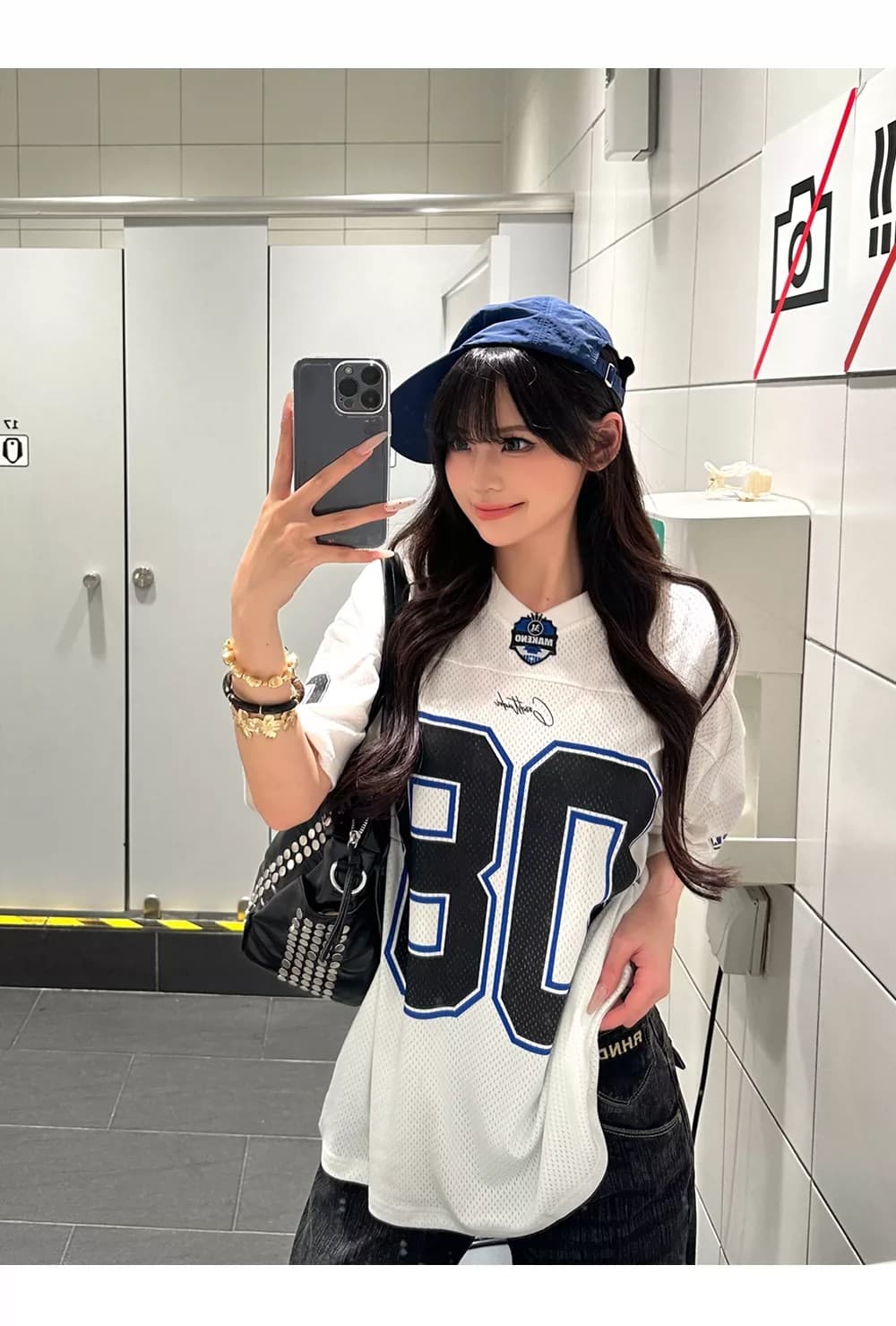 원본 것 아메리칸 V넥 저지 반팔 티셔츠 루즈핏 캐주얼 다용도 맨위 상세 이미지 10