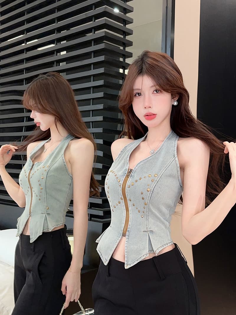 실사 정가 순수한 욕망 핫걸 데님 행침 목 캐미솔 상세 이미지 11