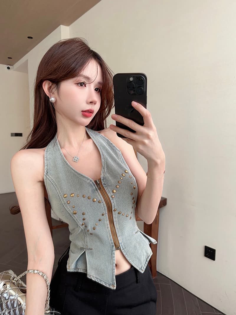 실사 정가 순수한 욕망 핫걸 데님 행침 목 캐미솔 상세 이미지 12