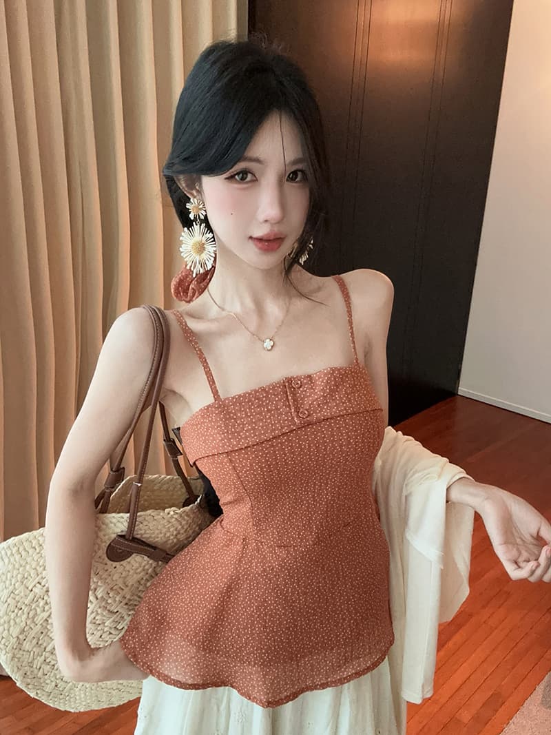 실사 정가 품격 도트 무늬 쉬폰 슬립 단색 태양 보호 셔츠 웨이브 포인트 서클 3종 세트 상세 이미지 5