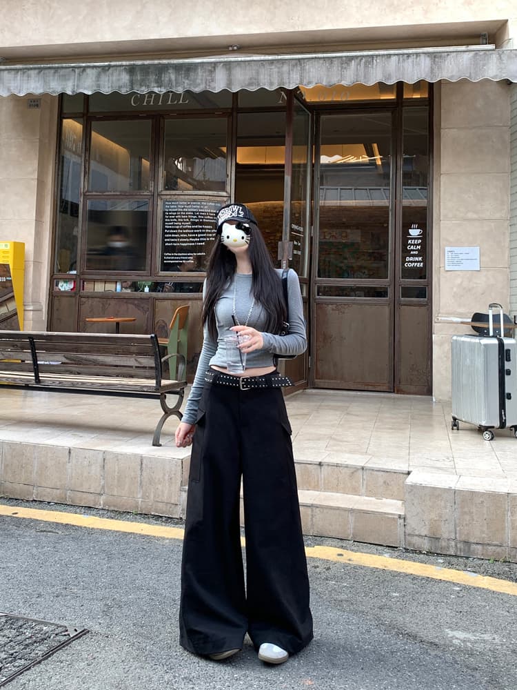 실사 아메리칸 레트로 워크웨어 팬츠 캐주얼 바지 여성 여름 슬림해 보이는 다용도 루즈핏 와이드 레그 팬츠 스트레이트 팬츠 롱 바지 상세 이미지 37