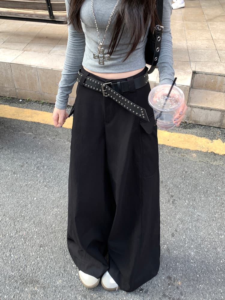 실사 아메리칸 레트로 워크웨어 팬츠 캐주얼 바지 여성 여름 슬림해 보이는 다용도 루즈핏 와이드 레그 팬츠 스트레이트 팬츠 롱 바지 상세 이미지 39