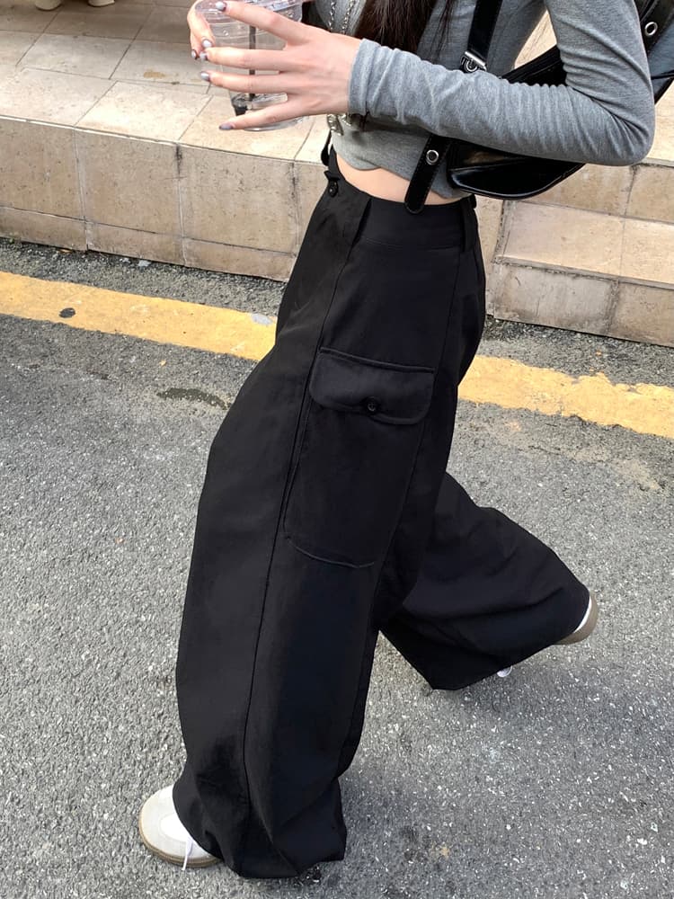 실사 아메리칸 레트로 워크웨어 팬츠 캐주얼 바지 여성 여름 슬림해 보이는 다용도 루즈핏 와이드 레그 팬츠 스트레이트 팬츠 롱 바지 상세 이미지 40