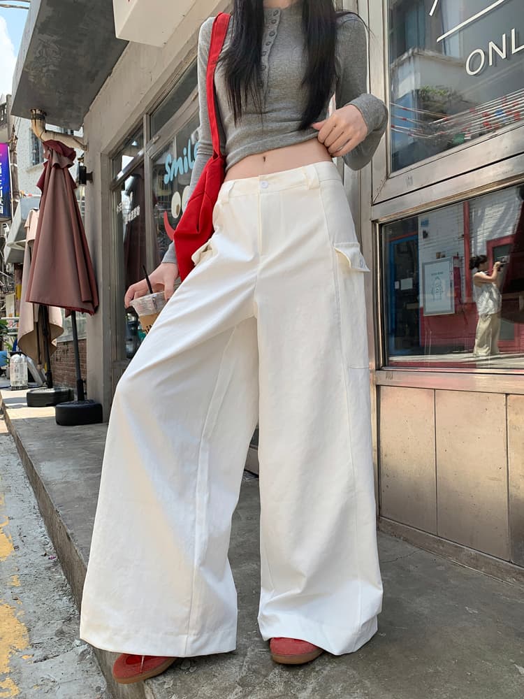 실사 아메리칸 레트로 워크웨어 팬츠 캐주얼 바지 여성 여름 슬림해 보이는 다용도 루즈핏 와이드 레그 팬츠 스트레이트 팬츠 롱 바지 상세 이미지 50