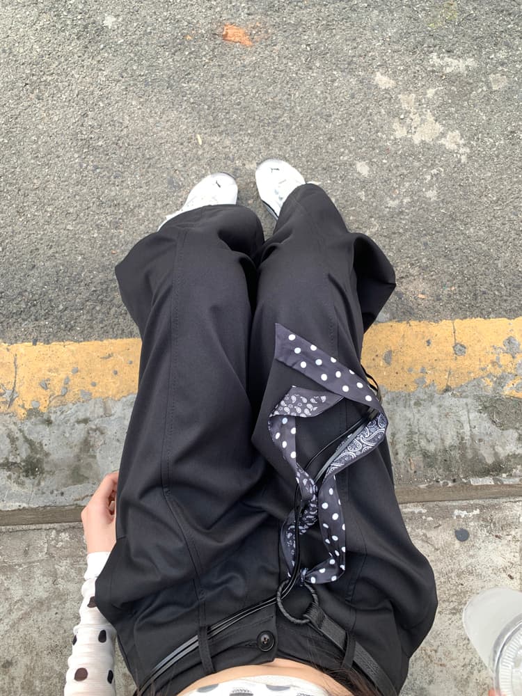실사 아메리칸 느긋한 바람 모통이 칼 바지 캐주얼 바지 여성 여름 하이웨이스트 루즈핏 와이드 레그 팬츠 가을 다용도 롱 바지 상세 이미지 12