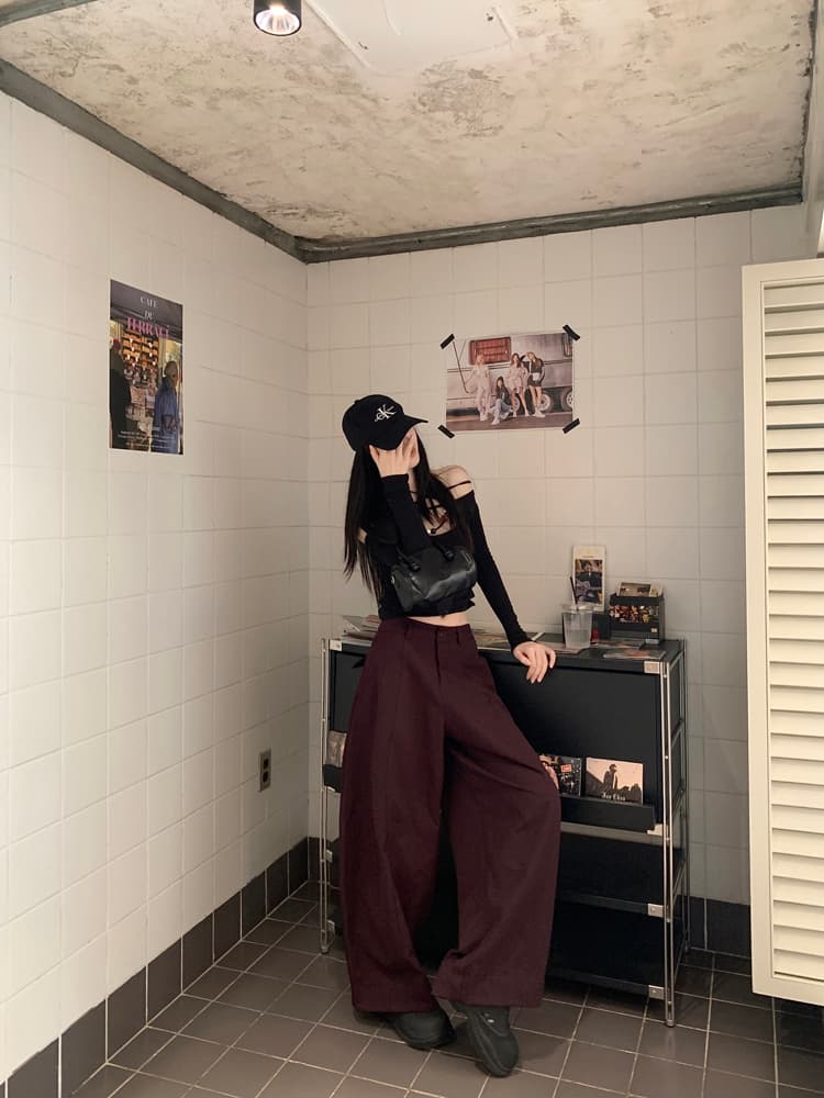 실사 아메리칸 느긋한 바람 모통이 칼 바지 캐주얼 바지 여성 여름 하이웨이스트 루즈핏 와이드 레그 팬츠 가을 다용도 롱 바지 상세 이미지 19