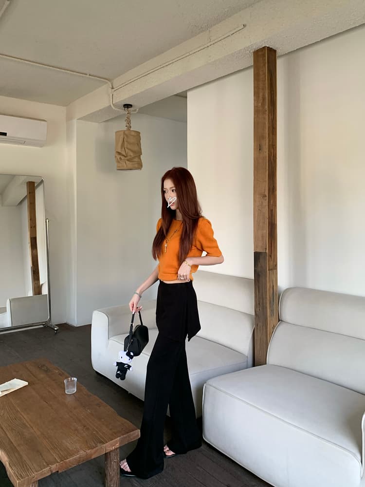 실사 페이크 레이어드 트임 랩스커트팬츠 부츠컷 바지 여성 2026 봄 여름 하이웨이스트 슬림해 보이는 캐주얼 웨이 바지 바닥 청소 나팔 바지 상세 이미지 35