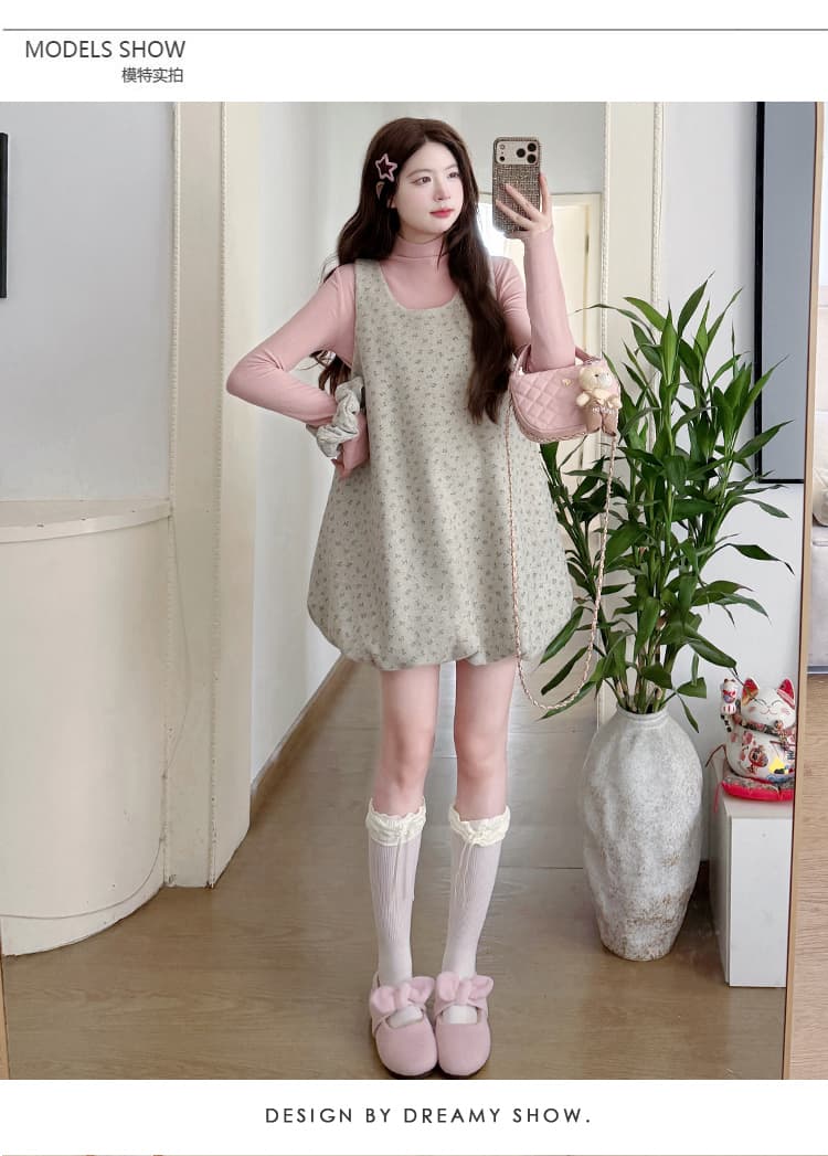 실사 지금 지금 새로운 가을 겨울 달콤함 활력 분위기 센스 모직 꽃무늬 조끼 스커트 De 용량 만나는 세트 상세 이미지 11
