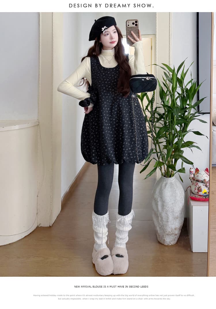 실사 지금 지금 새로운 가을 겨울 달콤함 활력 분위기 센스 모직 꽃무늬 조끼 스커트 De 용량 만나는 세트 상세 이미지 27