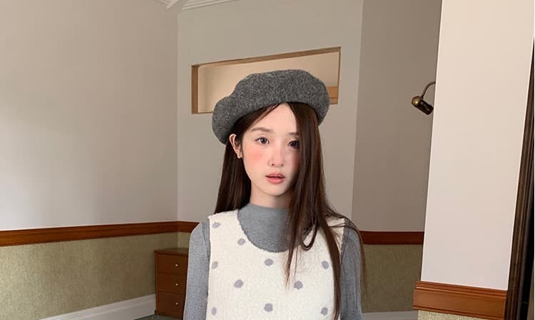 새로운 지금 지금 2026 가을 겨울 달콤함 활력 분위기 센스 도트 무늬 양털 조끼 스커트 De 용량 만나는 세트 상세 이미지 22