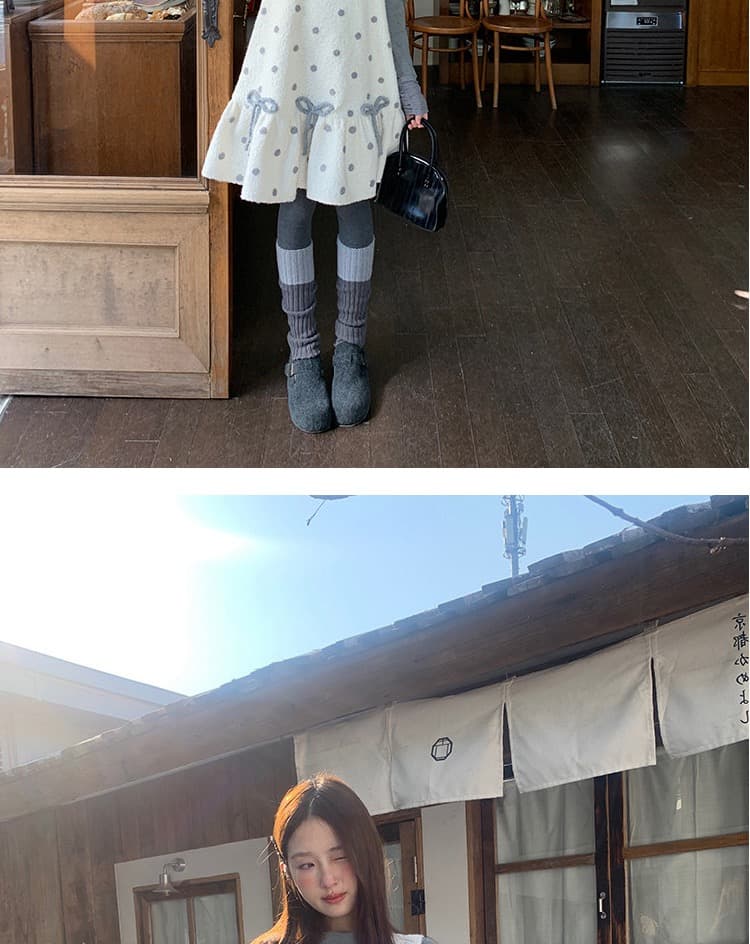 새로운 지금 지금 2026 가을 겨울 달콤함 활력 분위기 센스 도트 무늬 양털 조끼 스커트 De 용량 만나는 세트 상세 이미지 40