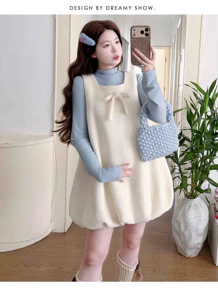 실사 지금 지금 새로운 가을 겨울 달콤함 활력 분위기 센스 루즈핏 모직 조끼 스커트 양모 만나는 세트 상세 이미지 24