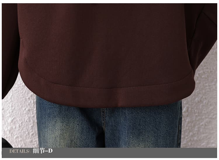 실사 2026 가을 새로운 후드 티 스웨터 지방 mm 미니멀리즘 패션 루즈핏 표지 고기 슬림해 보이는 맨위 다용도 티셔츠 상세 이미지 25