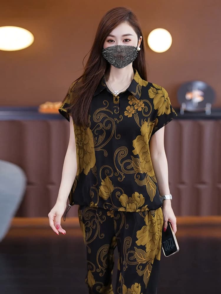 실사 2026 여름 드레스 새로운 패션 품격 빅 사이즈 루즈핏 슬림해 보이는 표지 고기 통통한 여동생 외국 가스 다용도 투피스 세트 이미지 5