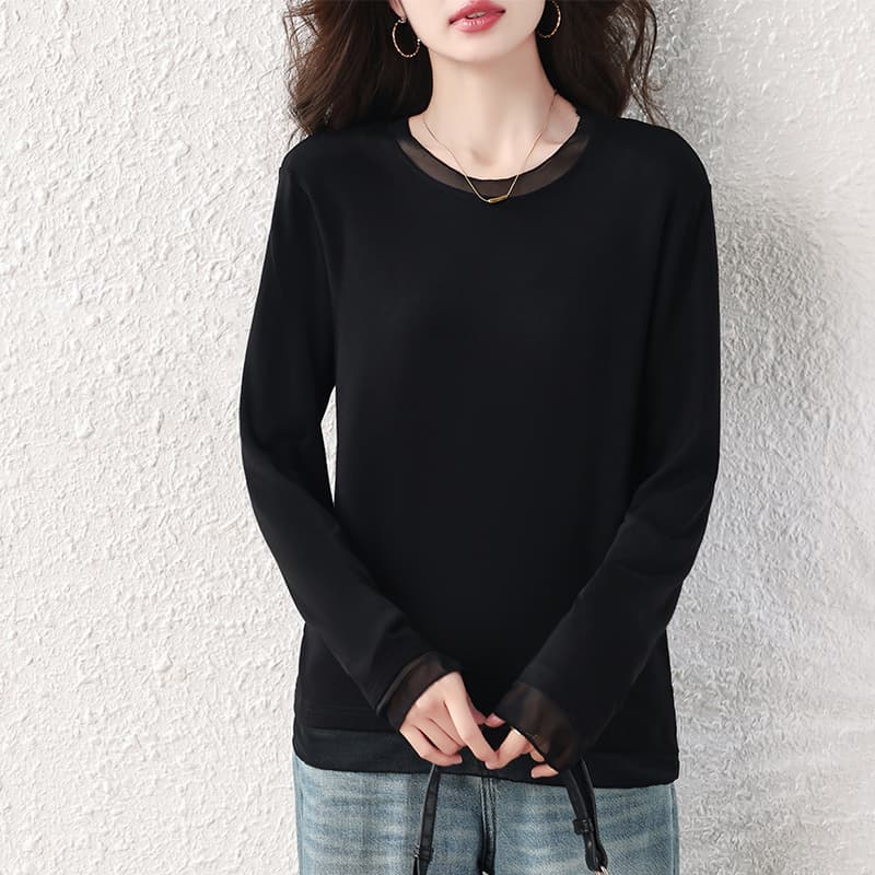 실사 2026 가을 새로운 빅 사이즈 여성 지방 mm 미니멀리즘 패션 프로 피부 편안함 표지 고기 슬림해 보이는 다용도 맨위 이미지 5