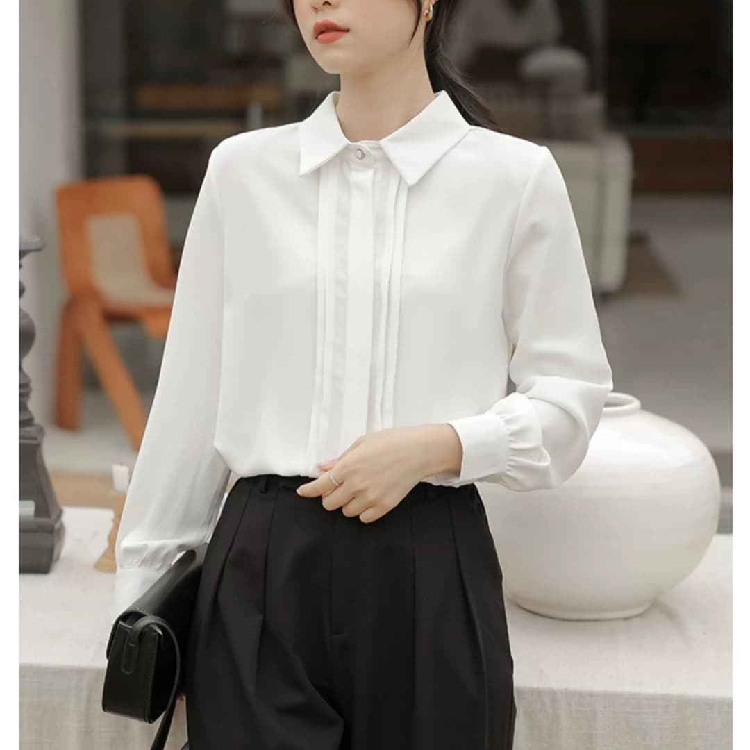 명문 여성 바람 품격 셔츠 맨위 봄 드레스 새로운 캐주얼 다용도 ol 패션 한국 스타일 외국 가스 숙녀 긴팔 셔츠 이미지 5